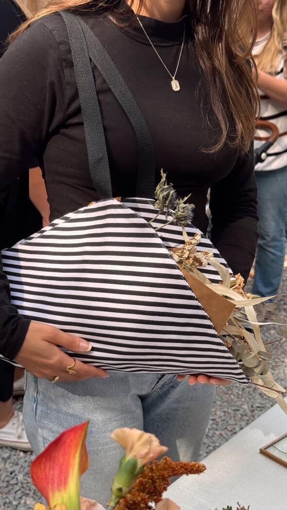 Flower Bouquet Tote Bag - flowers carry on bag - market bag