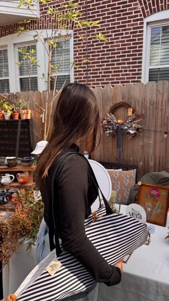 Flower Bouquet Tote Bag - flowers carry on bag - market bag