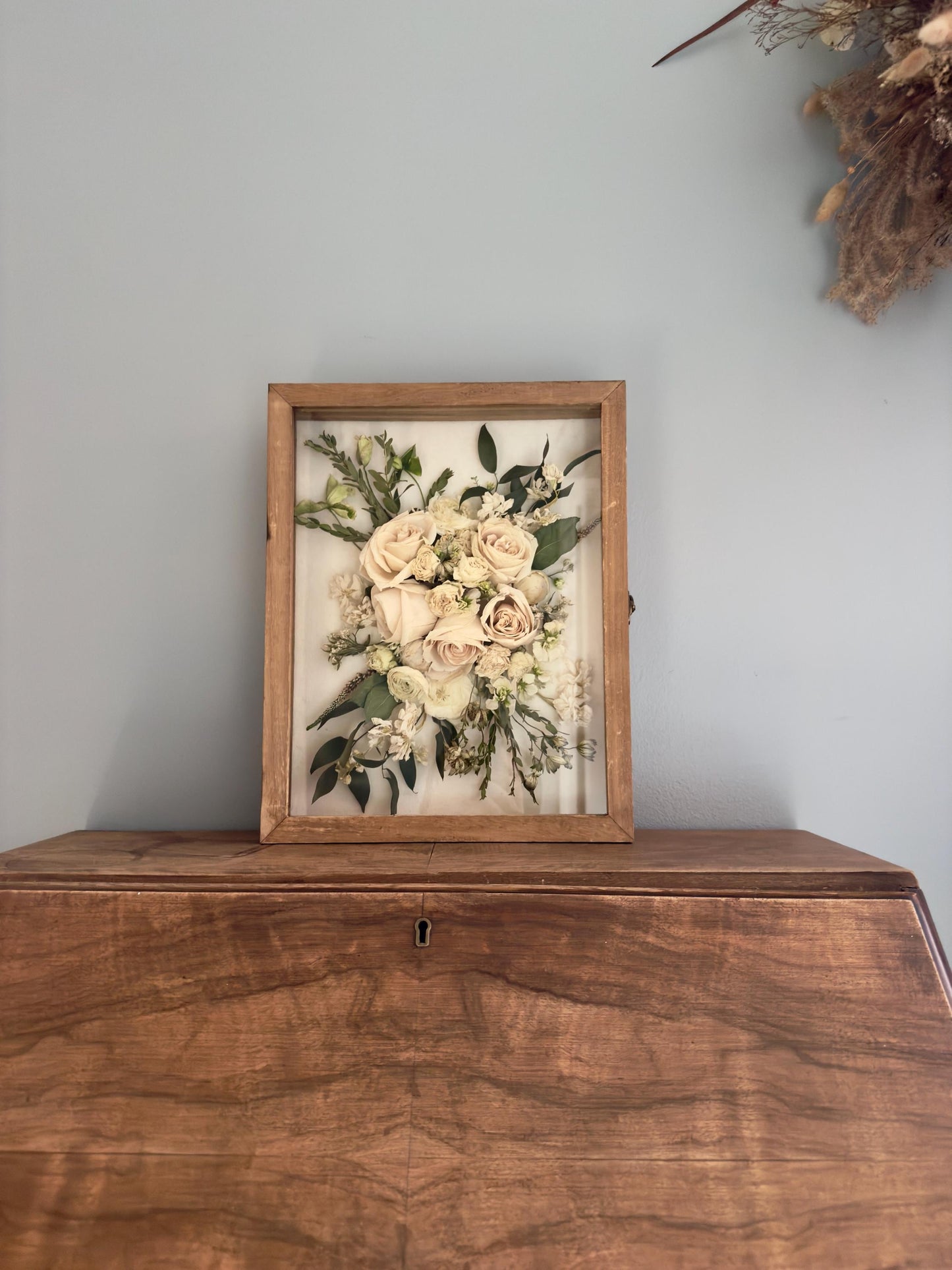 Custom Dried Bouquet Shadow Box - Preserved Wedding Bouquet - Floral Preservation