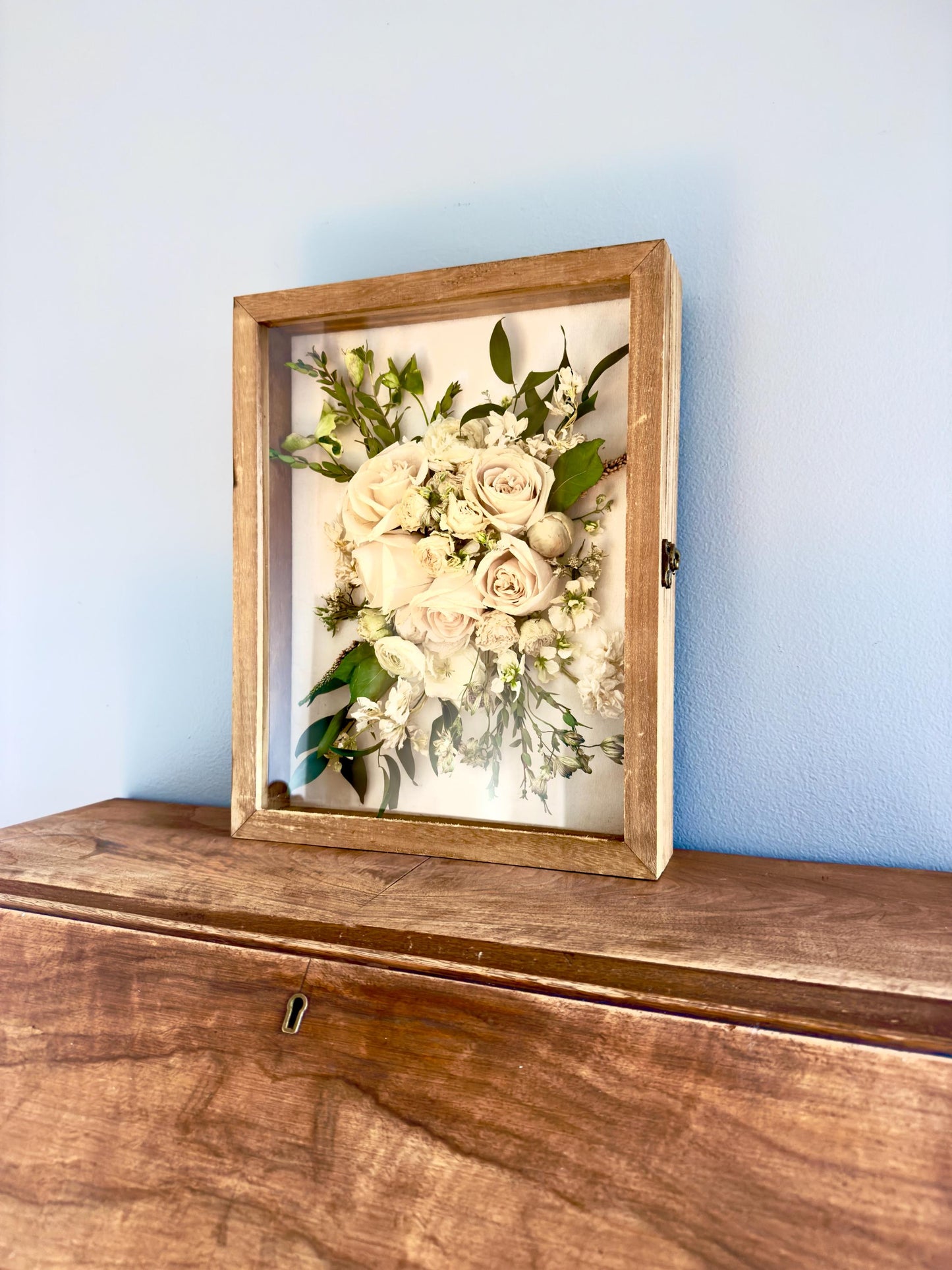 Custom Dried Bouquet Shadow Box - Preserved Wedding Bouquet - Floral Preservation