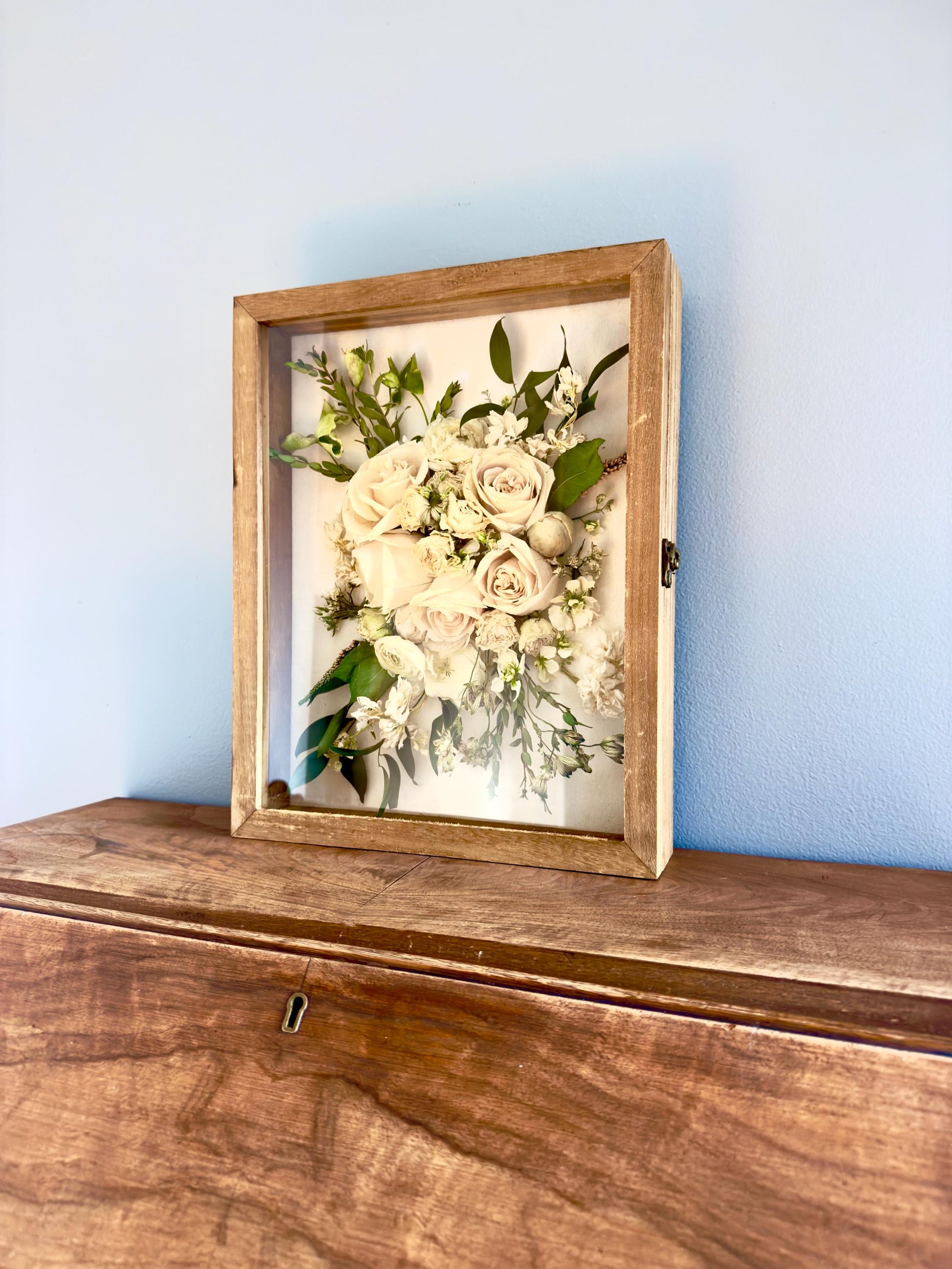 Custom Dried Bouquet Shadow Box - Preserved Wedding Bouquet - Floral Preservation