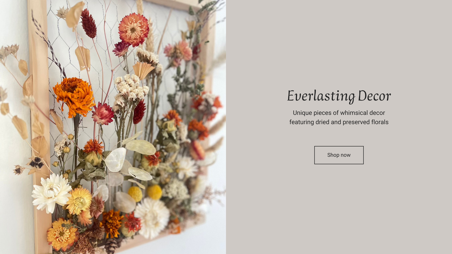 Botanical Board - Coastal Blues - dried flowers, wooden arrangement, floral art - home, office and event decor - wall art