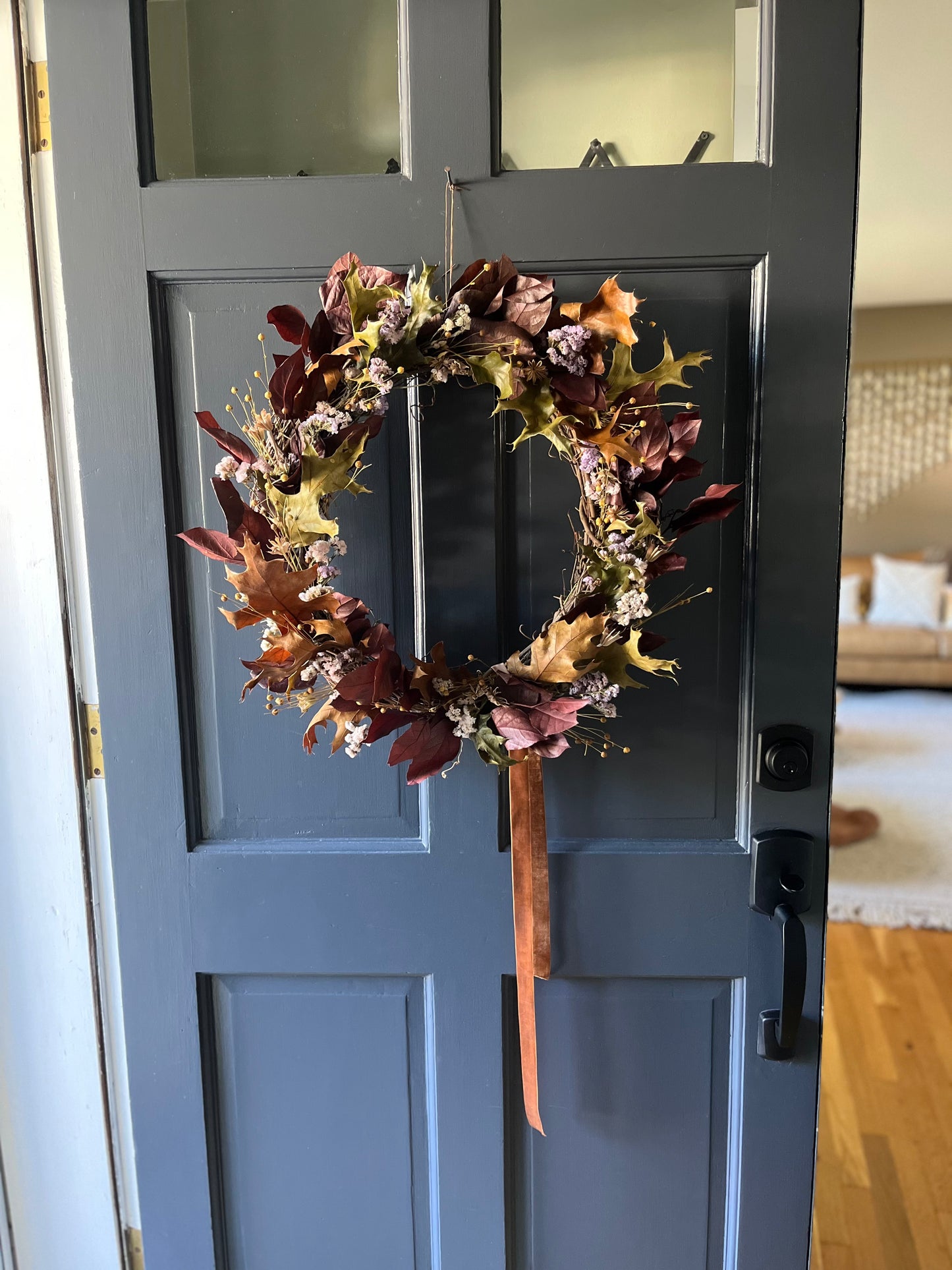The Woodland - Dried and preserved flowers wreath - Fall wall art