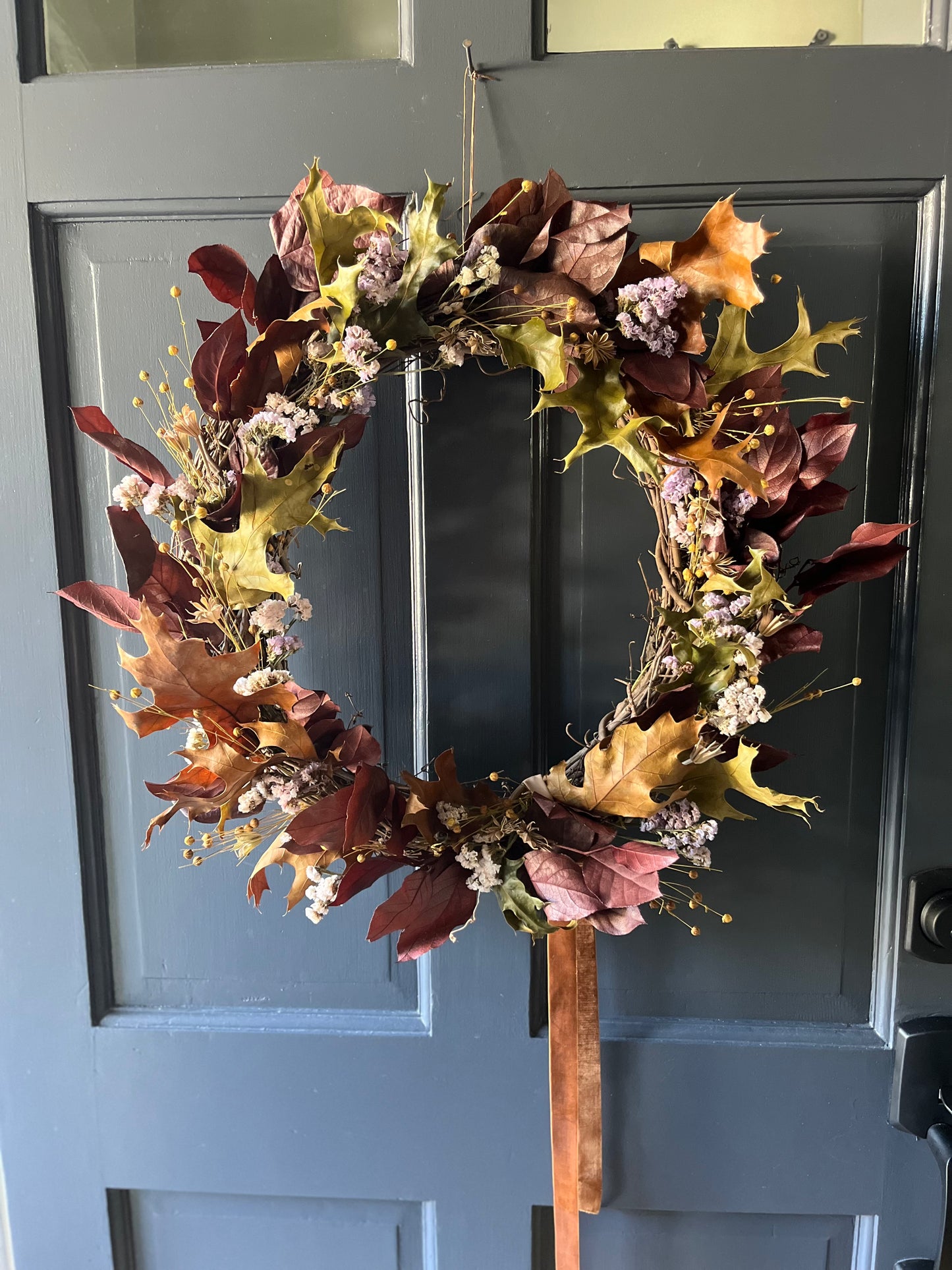 The Woodland - Dried and preserved flowers wreath - Fall wall art