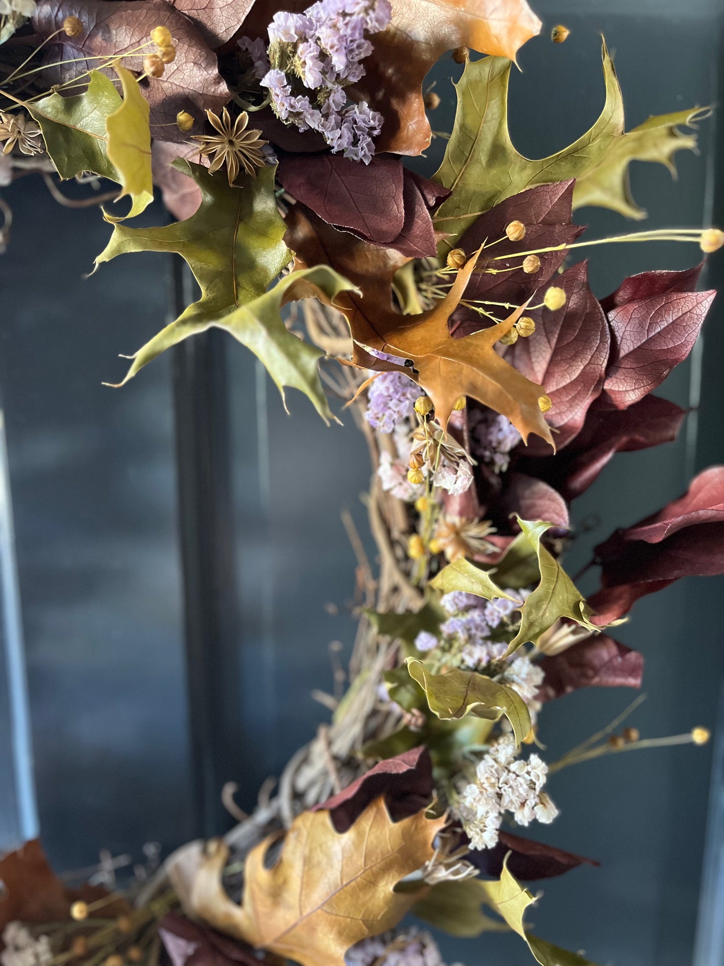 The Woodland - Dried and preserved flowers wreath - Fall wall art