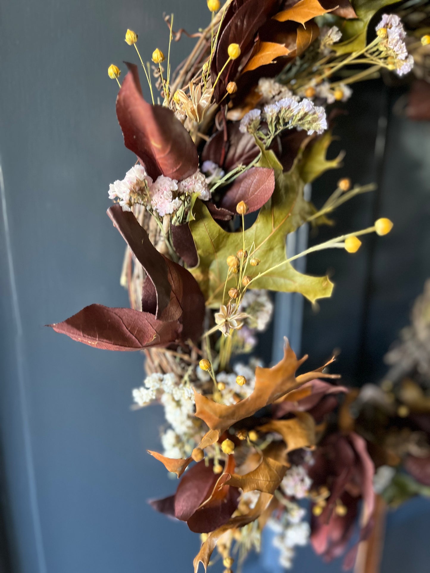 The Woodland - Dried and preserved flowers wreath - Fall wall art