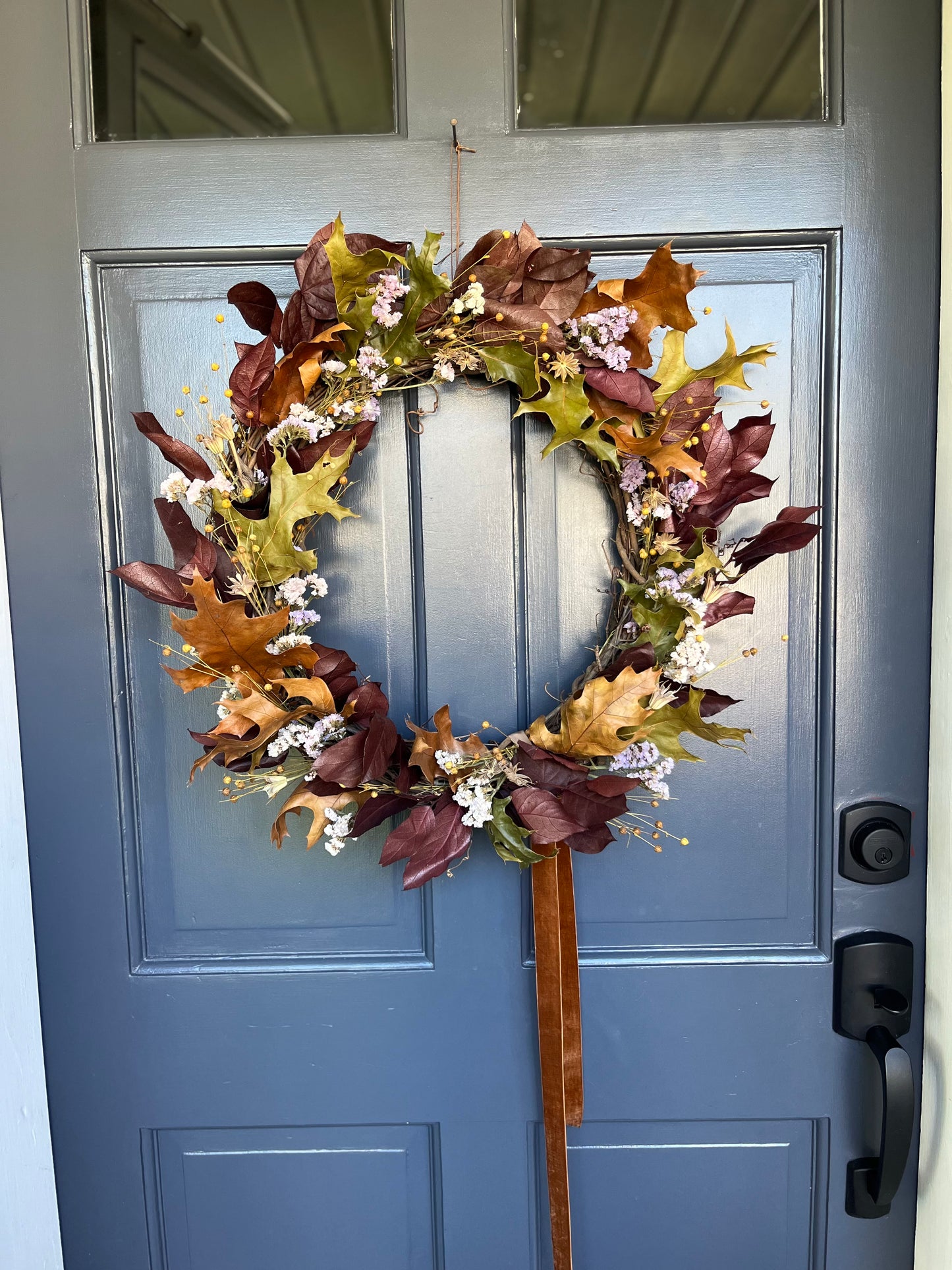 The Woodland - Dried and preserved flowers wreath - Fall wall art