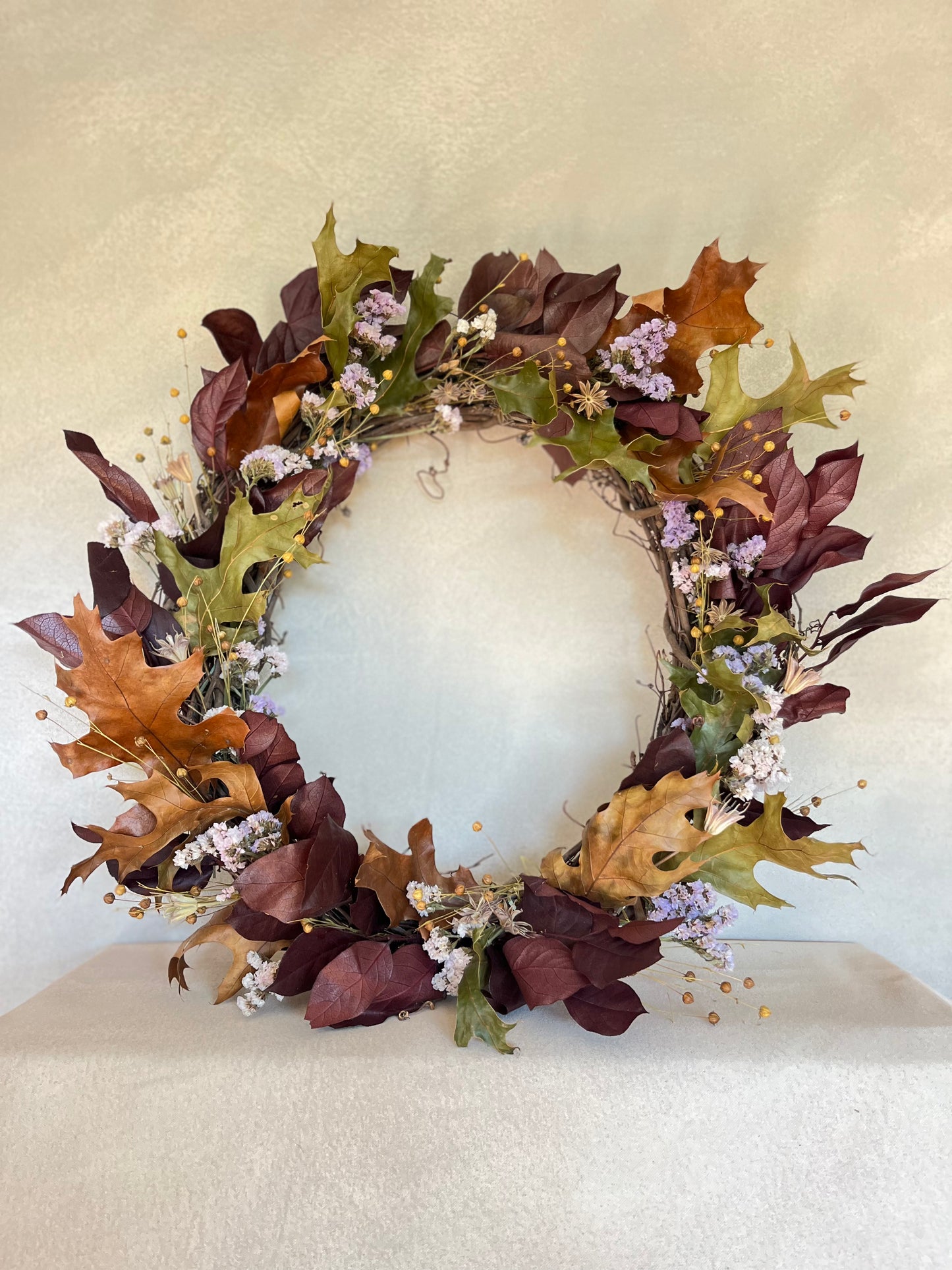 The Woodland - Dried and preserved flowers wreath - Fall wall art