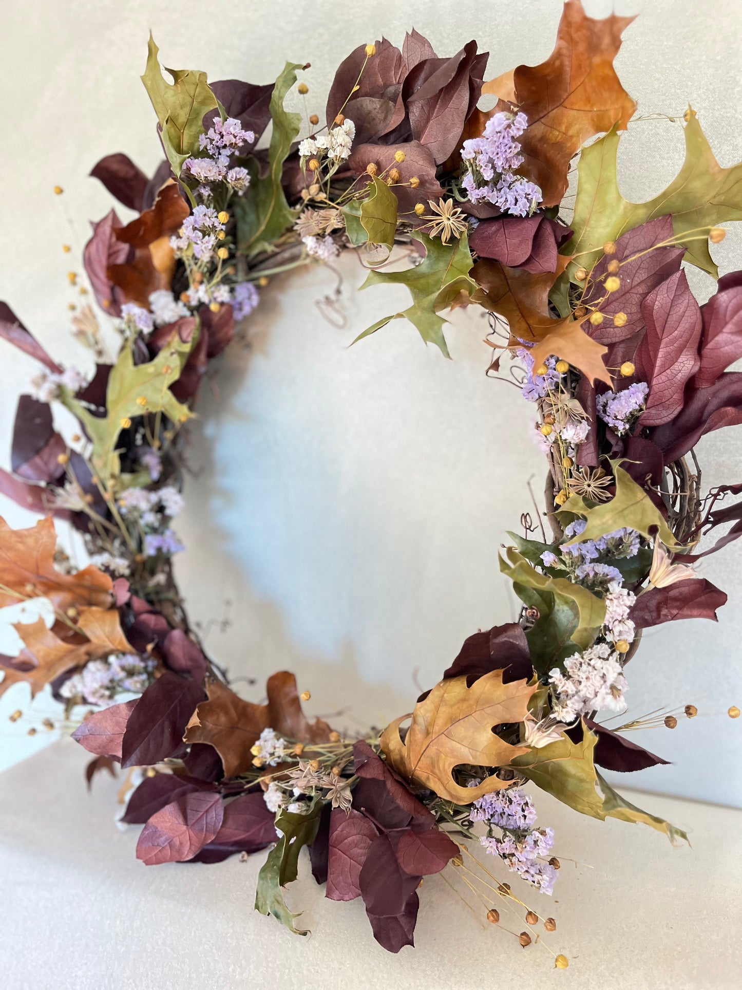 The Woodland - Dried and preserved flowers wreath - Fall wall art